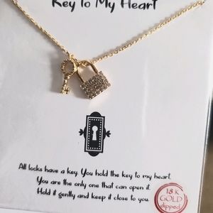 Gold Key to my heart necklace